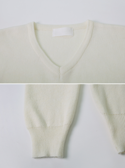 Simple Basic V-neck Knit (10color)