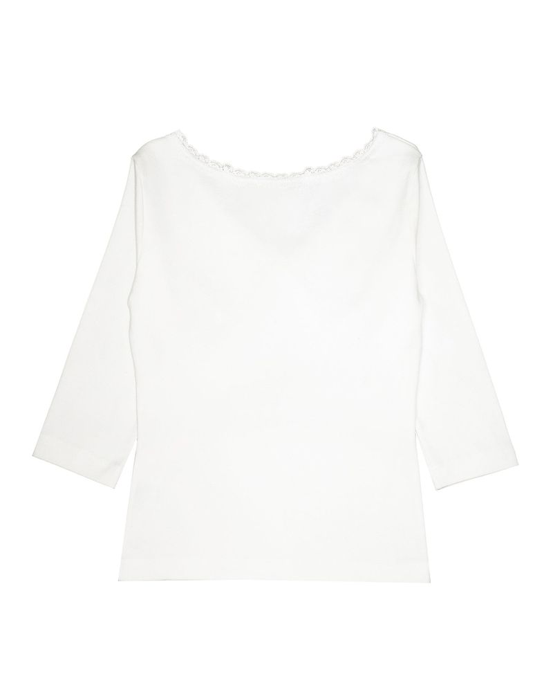 Rabbit Lace V-Neck Tee [White]