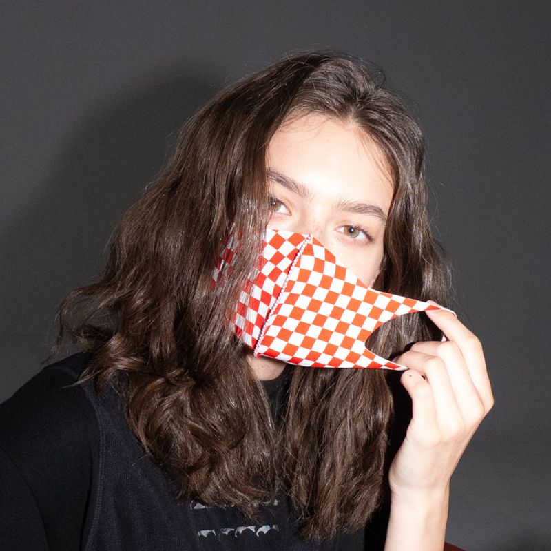 FASHION MASK - CHECKER RED