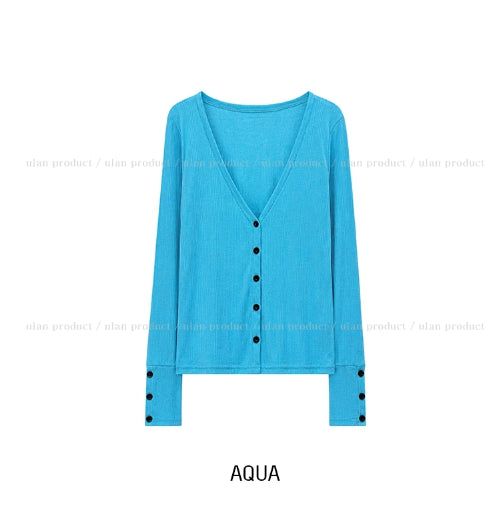 Mine Ribbed V-neck Button Cardigan