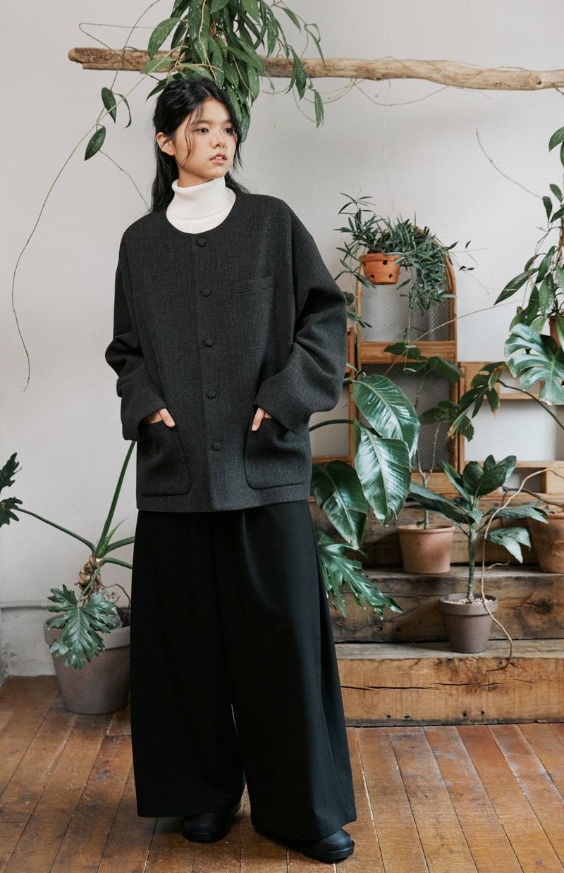 unisex tweed jacket charcoal