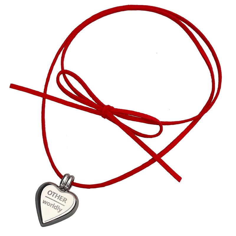 OTHER-worldly（アザーワールドリー）の「Heart Surgical Pendant Necklace [Red Suede]（Accessories）」