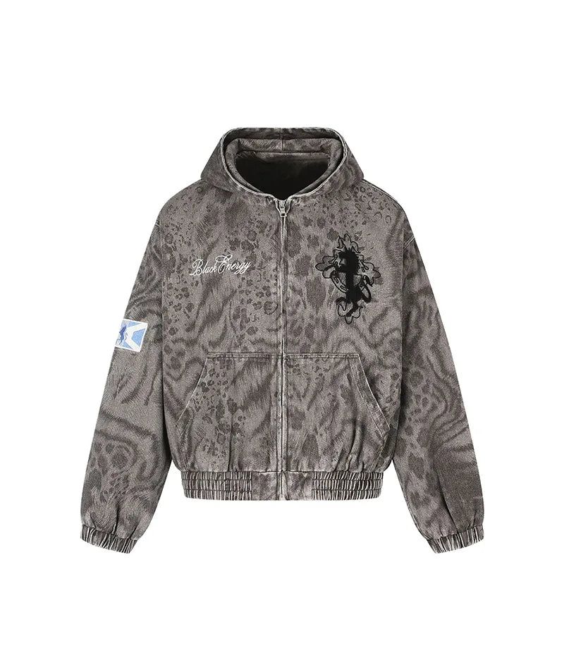 Vesper Acid Leopard Hoodie Zip-up