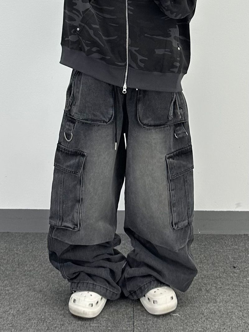 Dリングロングデニムパンツ