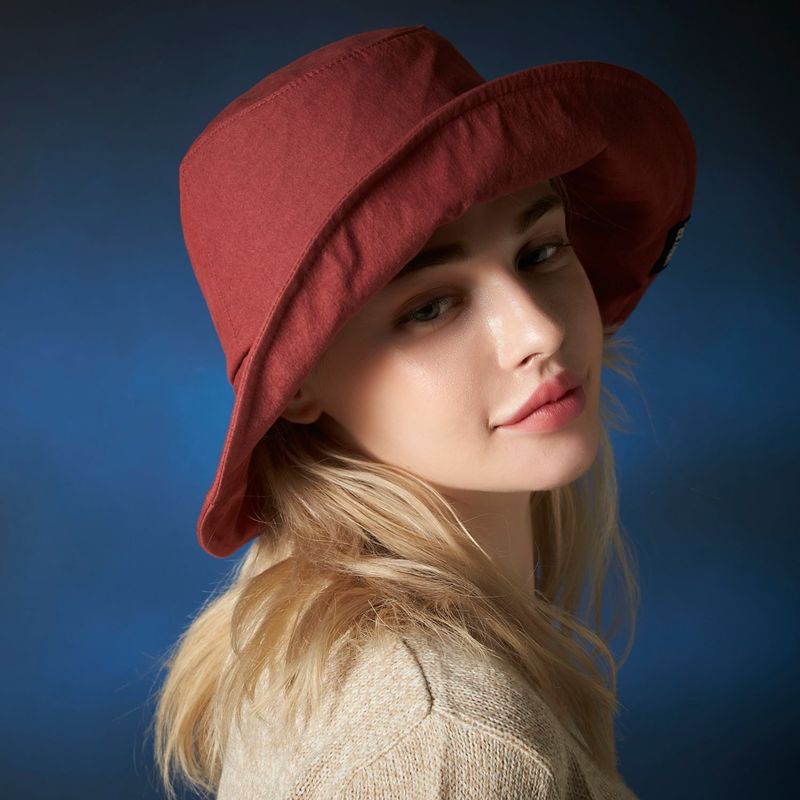 Wire brim bucket hat Burgundy