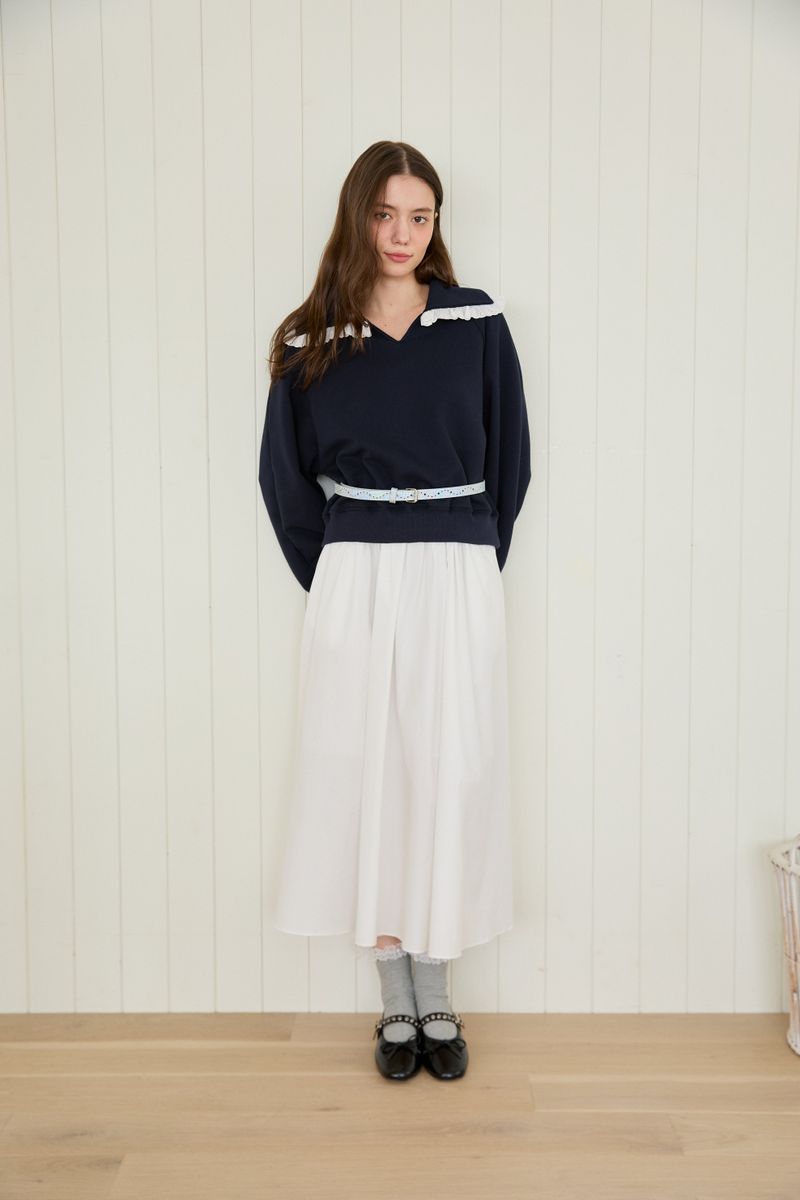 BLOOMING SHIRRING MAXI SKIRT