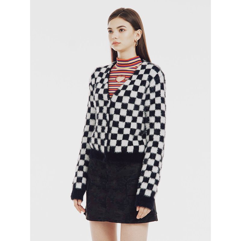 Black Checkers Cardigan