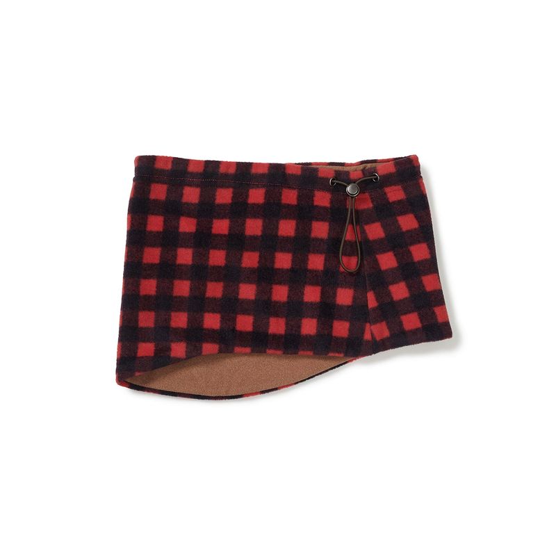 Grid fleece neck warmer / Red