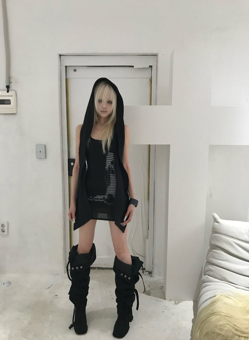 GHOST HOOD SCARF(BLACK)