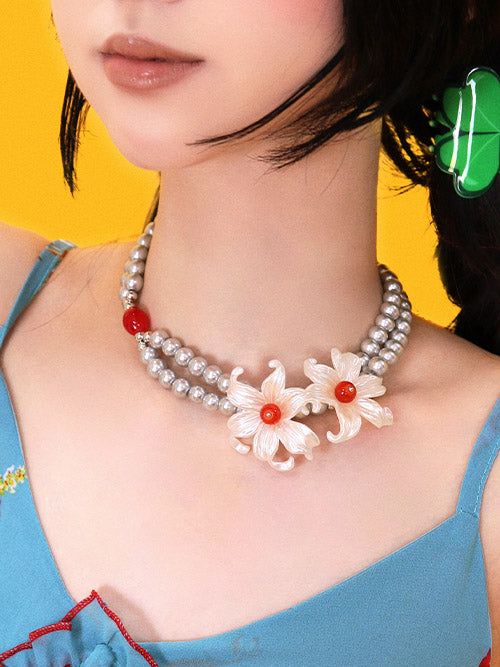 KUO(クーオ)の「red flower bizs choker(Accessories)」