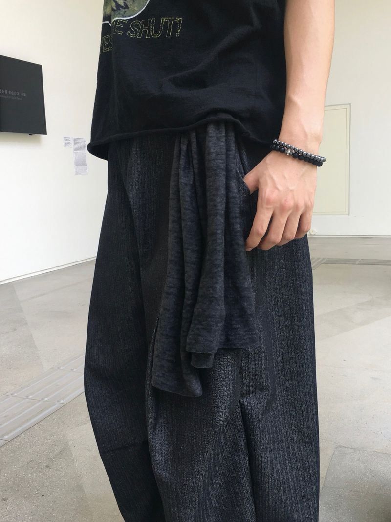 Nook's Herringbone Nonfaded Balloon Pants 3C