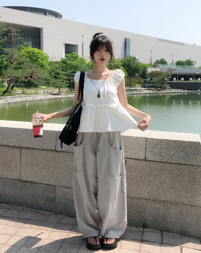 Pie Double Pocket Nylon Pants