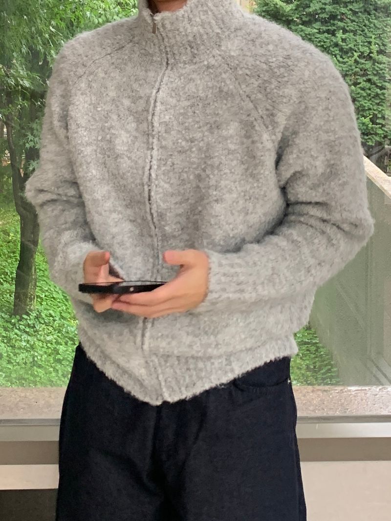 Boucle Full Zip Two-Way Cardigan