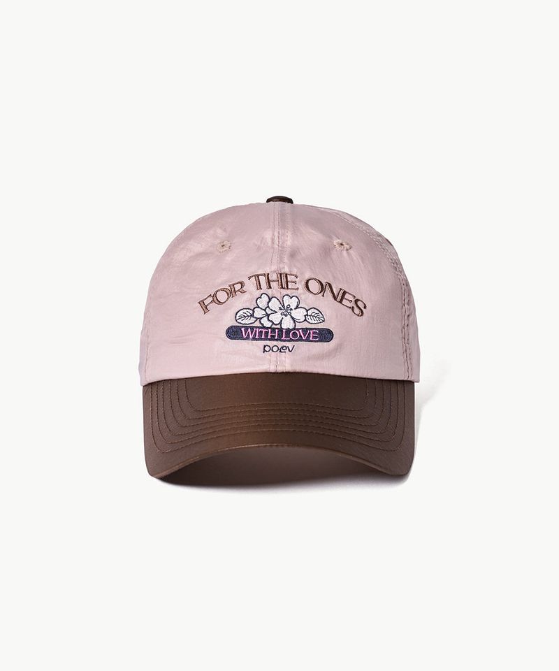 Flower Shirring Ball Cap - Pink/Brown