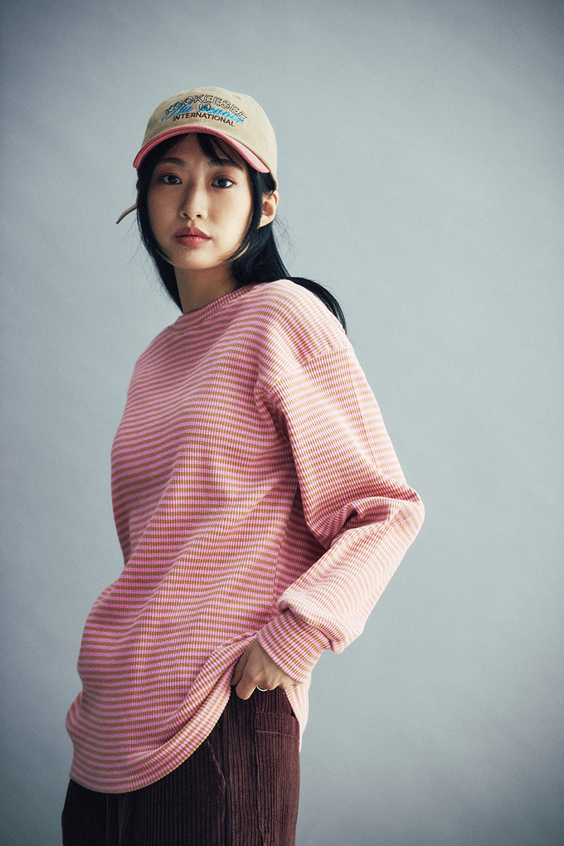 Stripe Long Sleeve Tee (Pink/Beige)