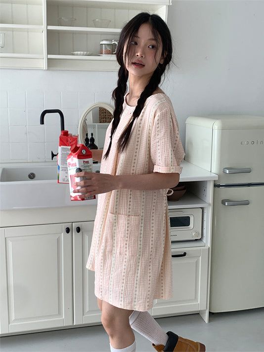 SOFT FLOWER BUTTON DRESS (2C)
