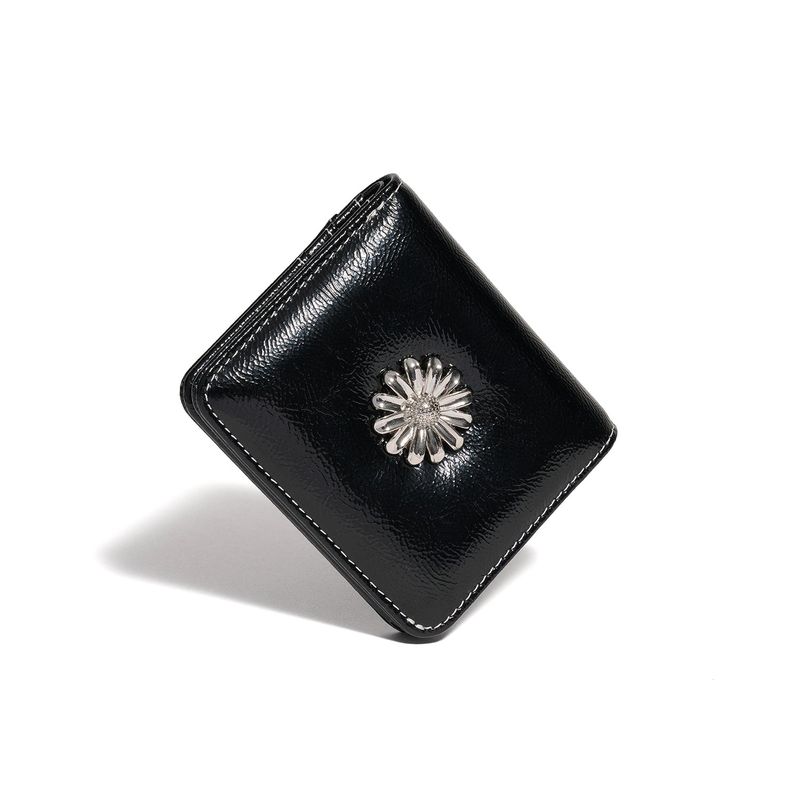 Daisy Photo Slot Half Wallet Bill Card Wallet black