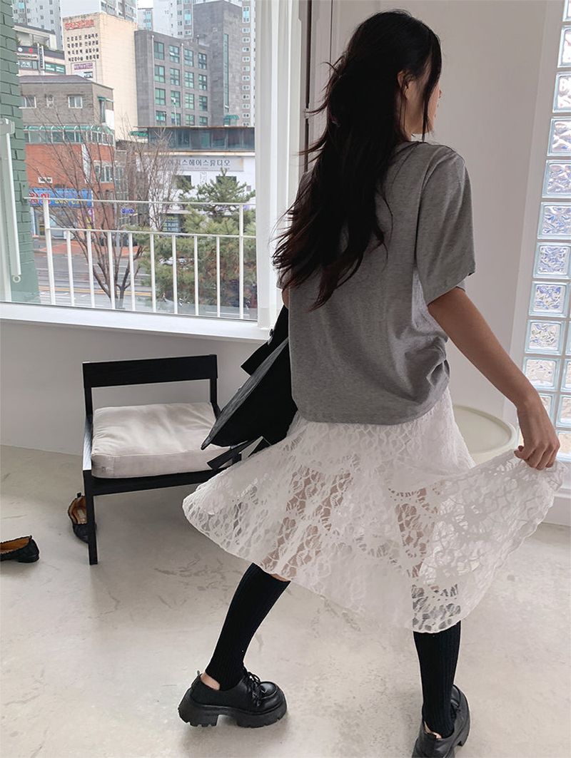 AIR U-NECK LOOSE TEE (5C)