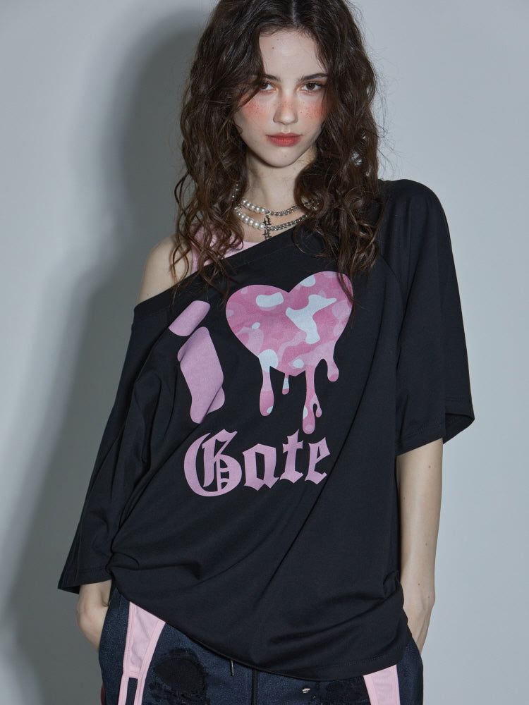 GATELESS（ゲートレス）の「ラブカモTシャツ（トップス）」