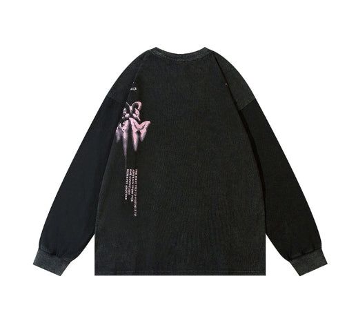 Butterfly Printed Oversized Fit Sweatshirt