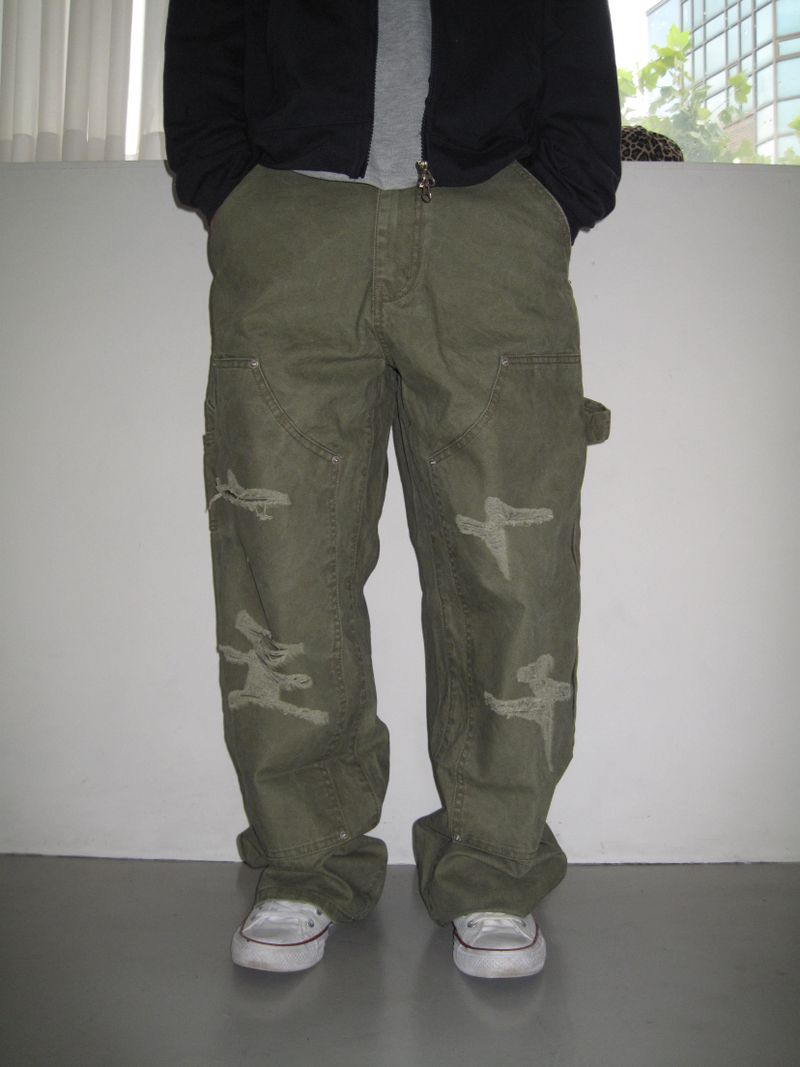 Vintage Damaged Double Knee Work Pants (3c)