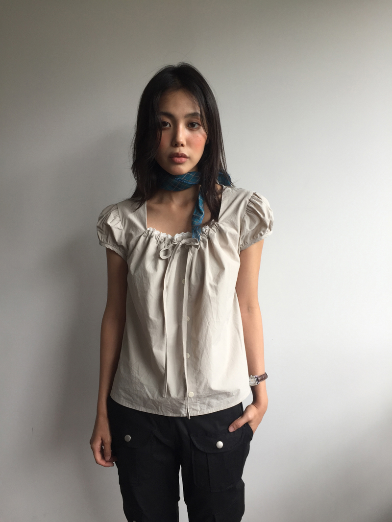 French puff blouse (3color)
