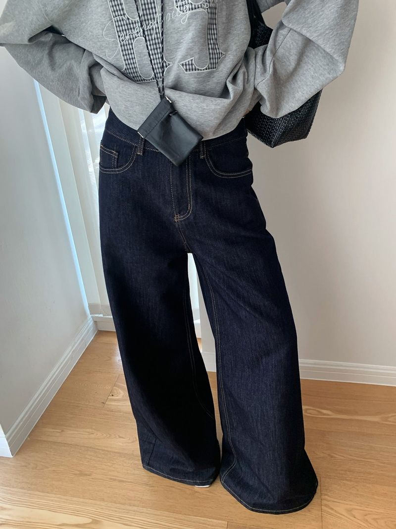 Deep green denim pants
