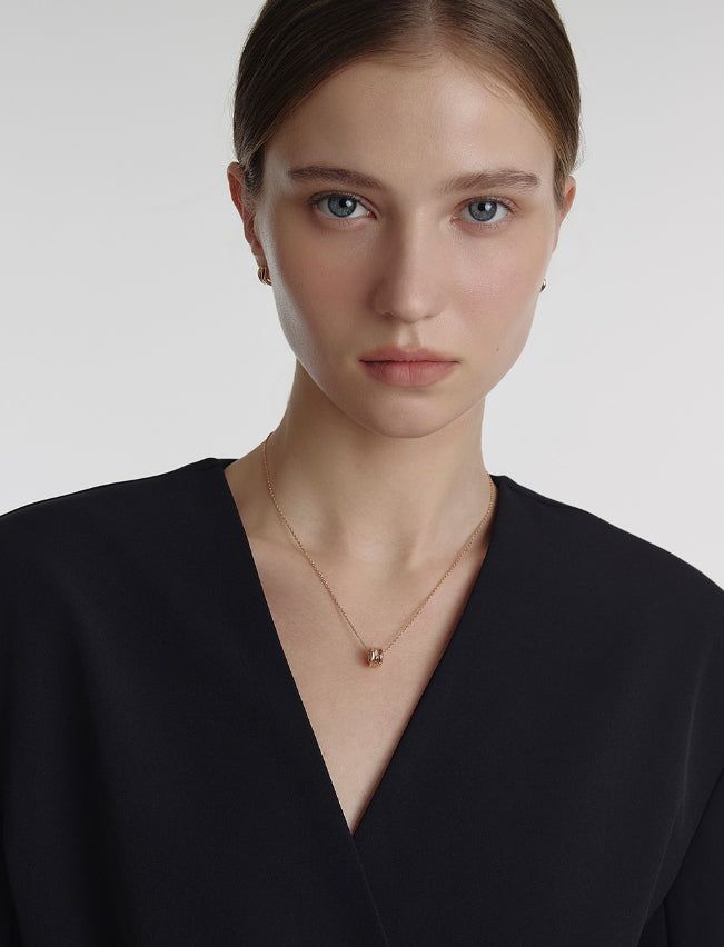 26SS★ Triple Silver Cutout Necklace S
