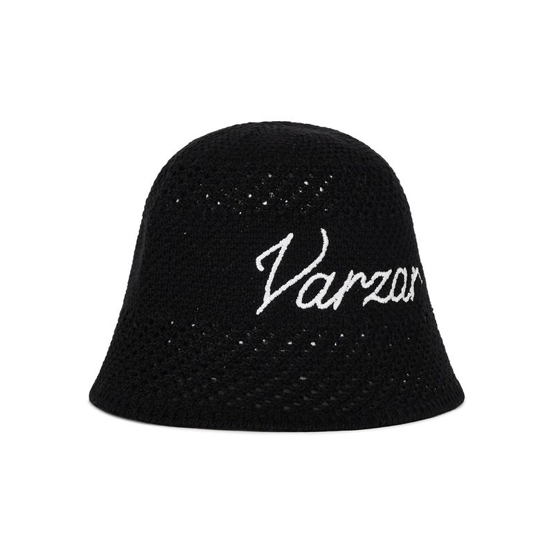 New Wave Varzar Punching Knit Bucket Hat Black