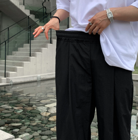 Wybird Cool Ice String Pin Tuck Wide Pants