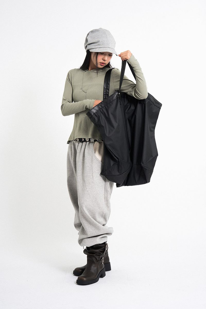 Big leather shoulder tote bag