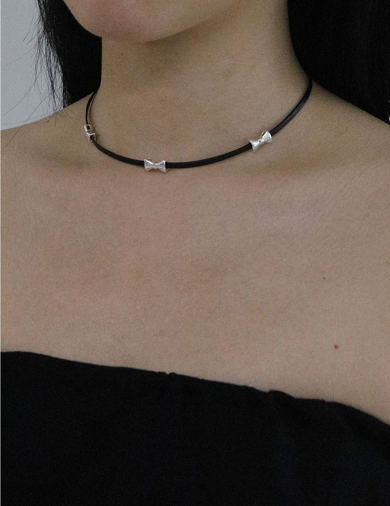 [MADE] Capsule02 3 Ribbon Leather Strap Chocker