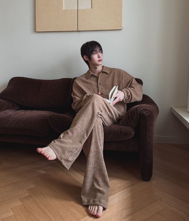Ruko Crease Balloon Jacket Pants Set
