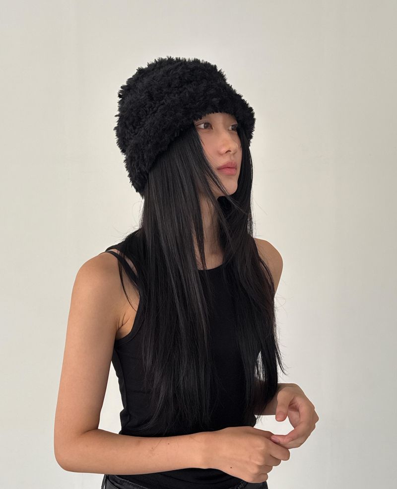  mix fur hat (black)
