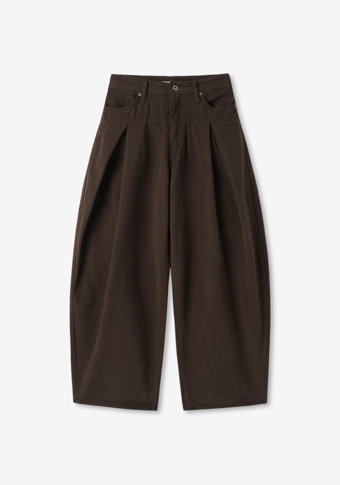 DE Side One-tuck Fleece Cotton Balloon Pants