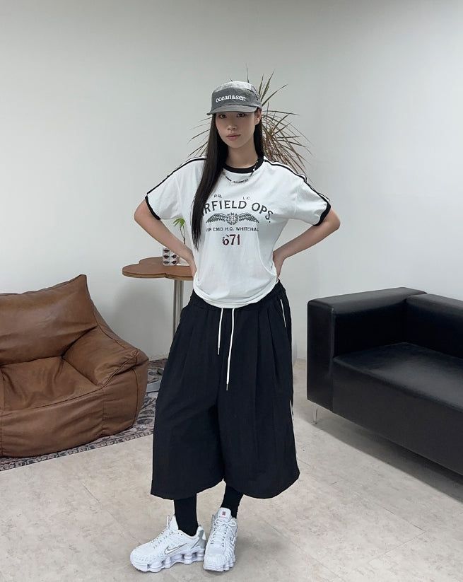 Tian Nylon Track Bermuda Pants