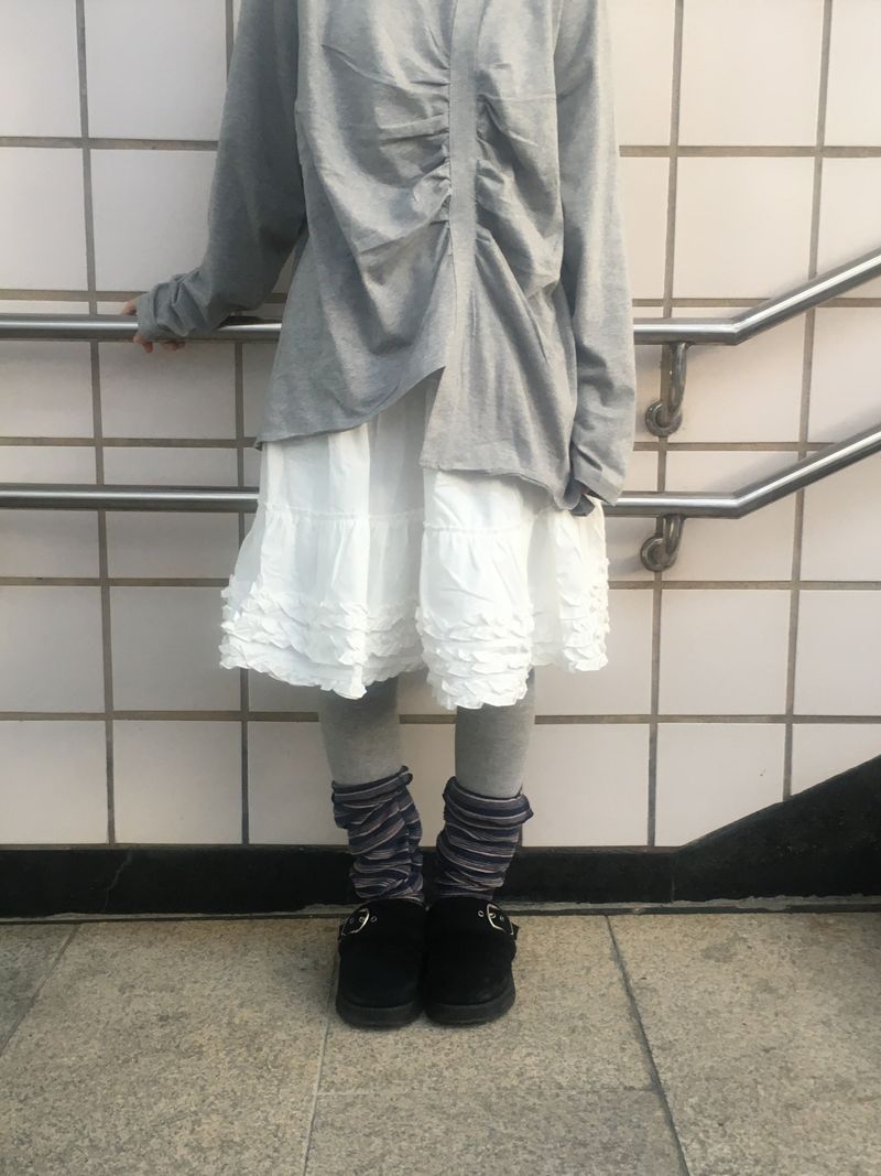 Flare some cotton frill skirt