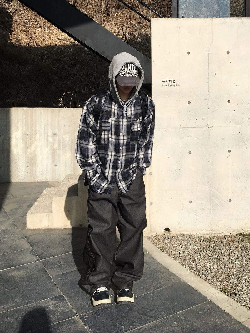 Stern Peach Check Hoodie 3C