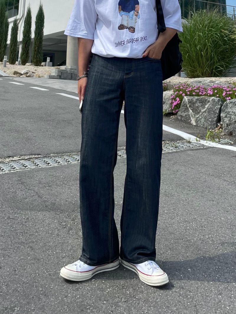 (PREMIUM)STEP BIJO DENIM PANTS(ONE COLOR)