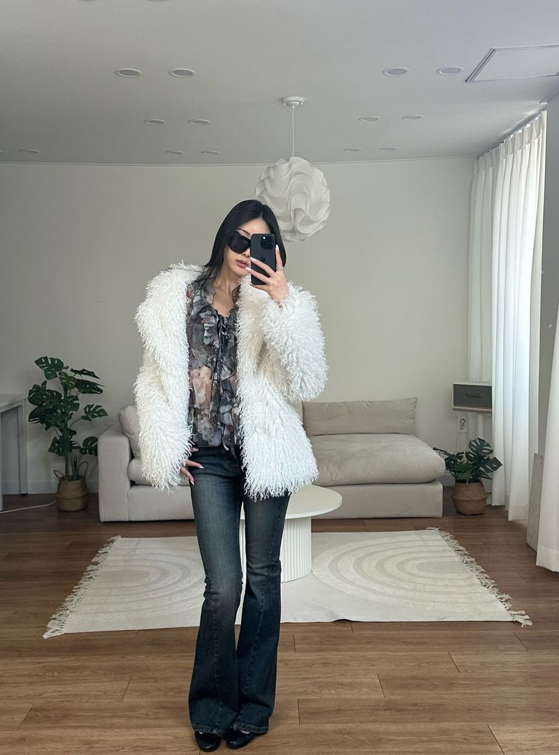 floral ruffle cardigan
