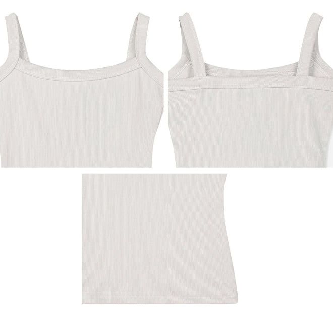 Rael Ribbed Square Neck Slim Sleeveless