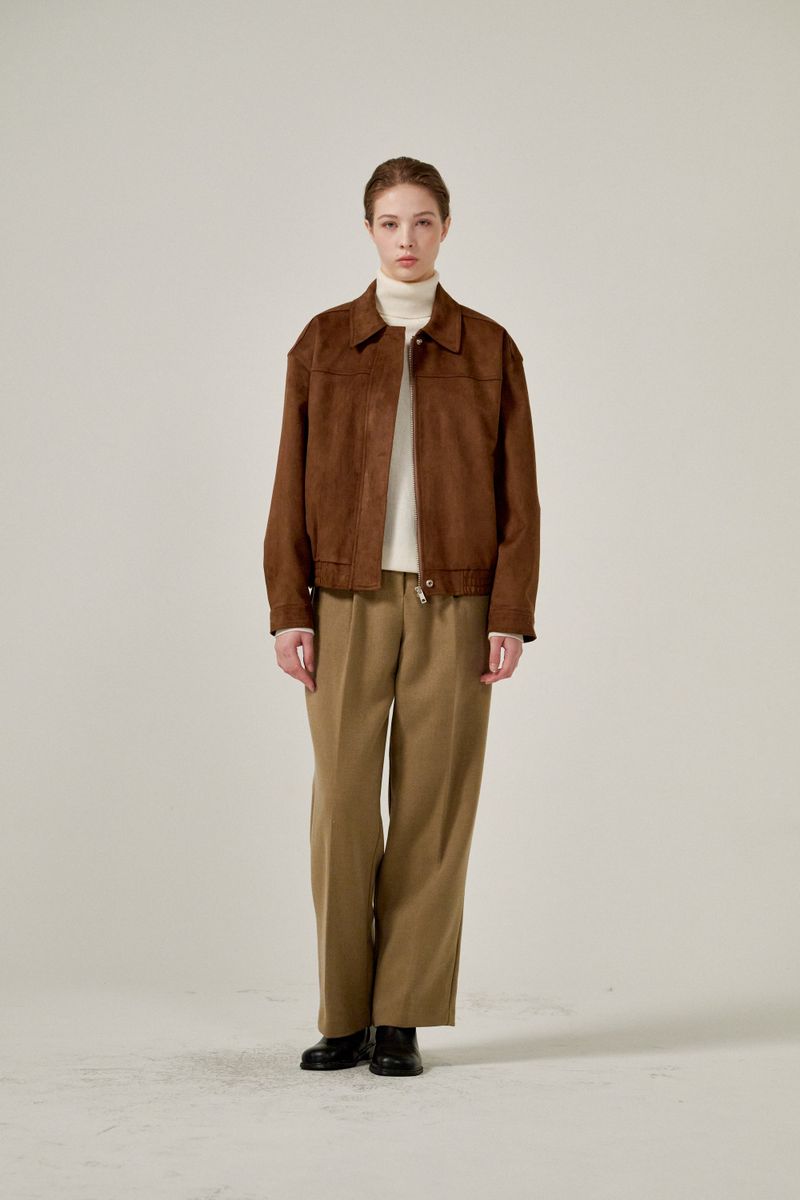 Semi wide pants (Beige)