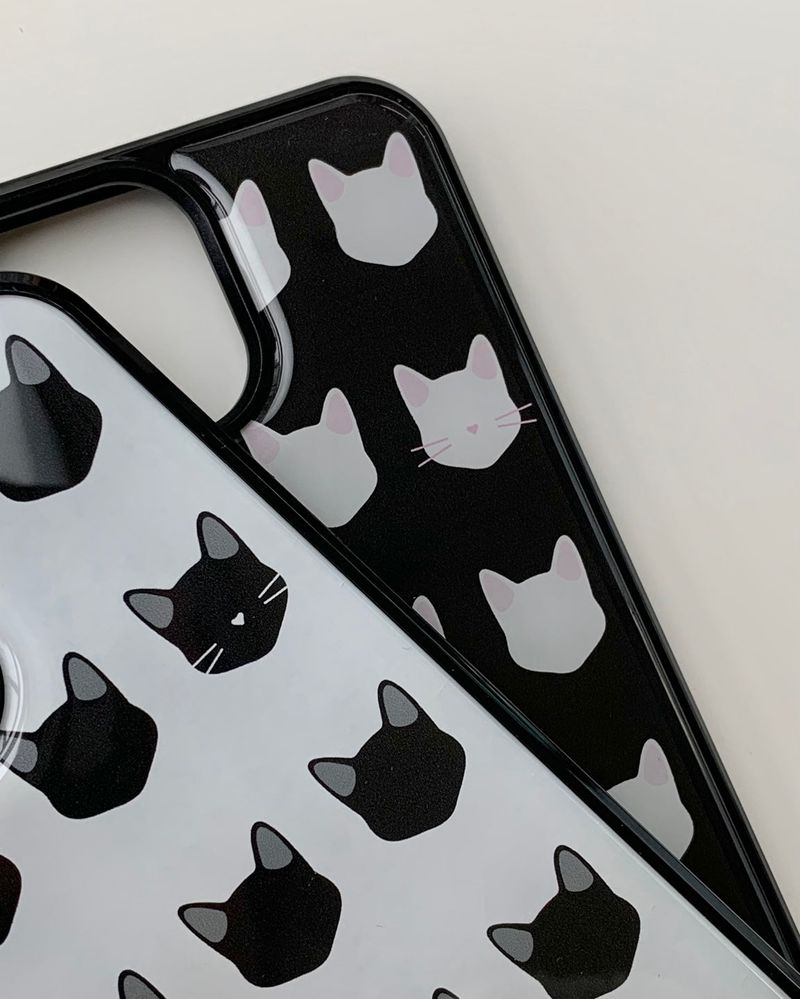 [MADE] yeowhi cat pattern epoxy bumper case_black&grey