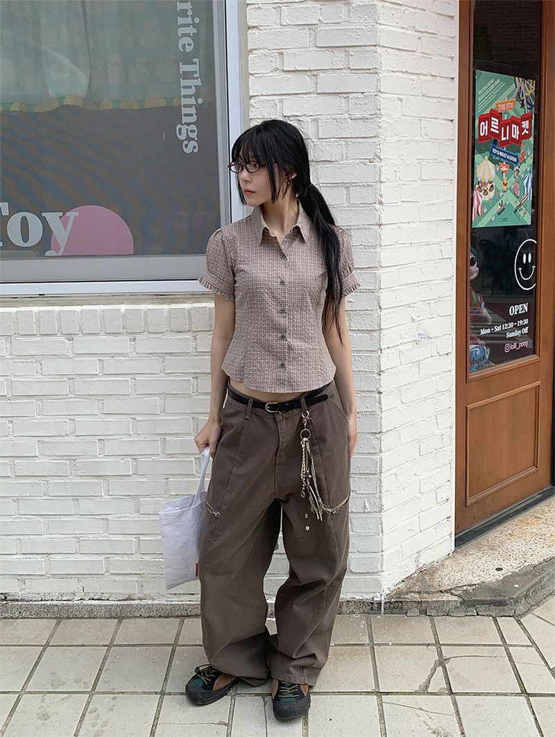 ZIPPER WIDE TROUSER PANTS (3C)