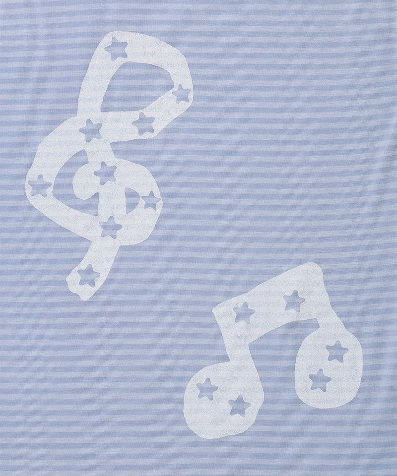 STRIPED MUSIC NOTE LS TEE BLUE(CV2GFFT554A)
