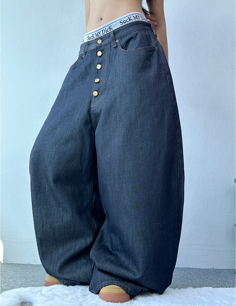 5-BUTTON POINT BALLOON DENIM💙