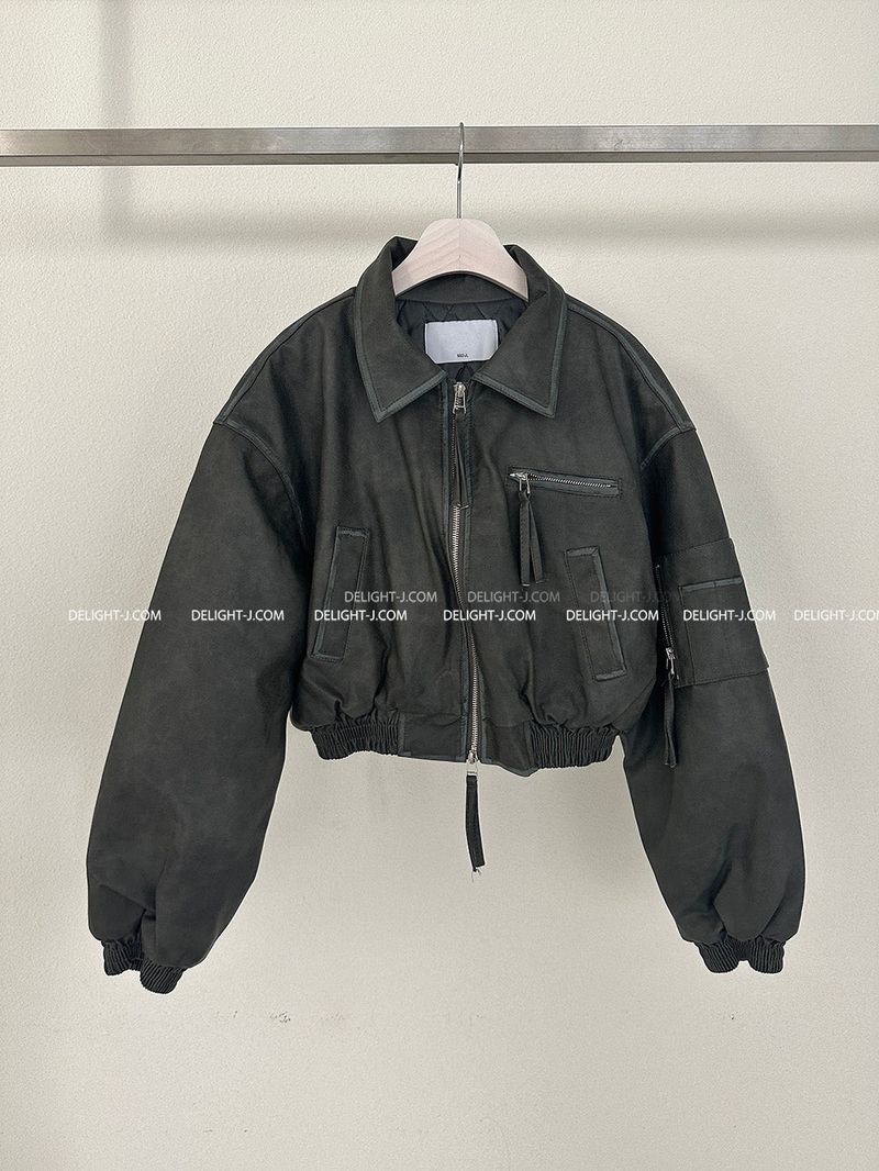 Leather Blouson Wellon Short Padded