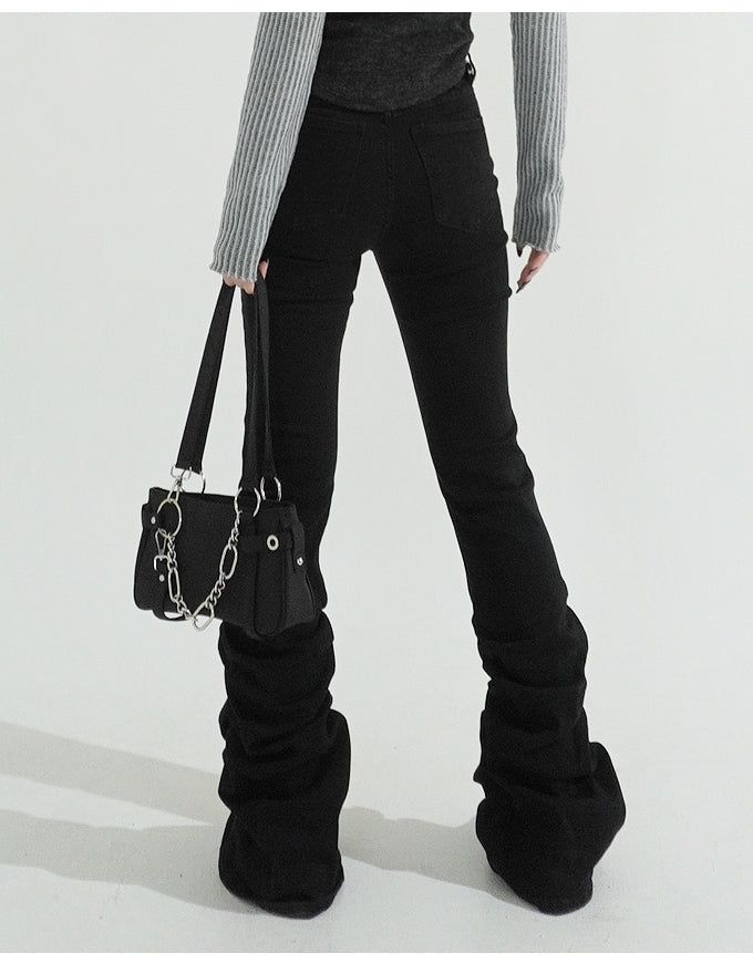 Wrinkle Slim Spandex Boots-cut Pants