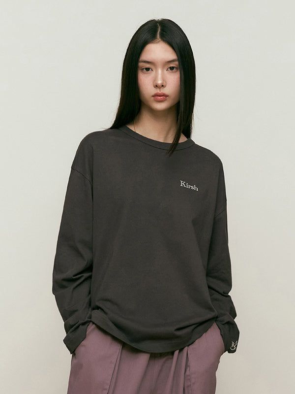 KIRSH（キルシー）の「BOOKCLUB GRAPHIC LONG SLEEVE [CHARCOAL]（Tops）」