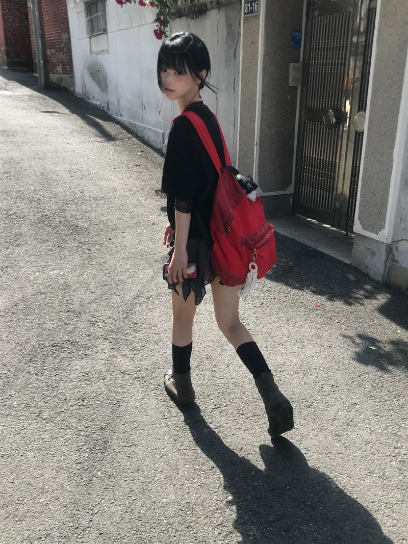 vintage two-tone backpack